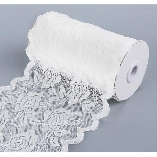 Tissu En Dentelle D¿¿Coratif Vintage Chemin Table Dentelle Blanche Garniture De Dentelle Tissu Large Rouleau De Dentelle Blanche Pour Mariages, Nappes, Couture, Bricolage, V¿¿Tements(15*150cm)