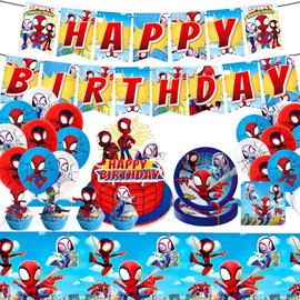Generic Pack Anniversaire pour Enfants thème Spiderman, Décoration de fête  à prix pas cher