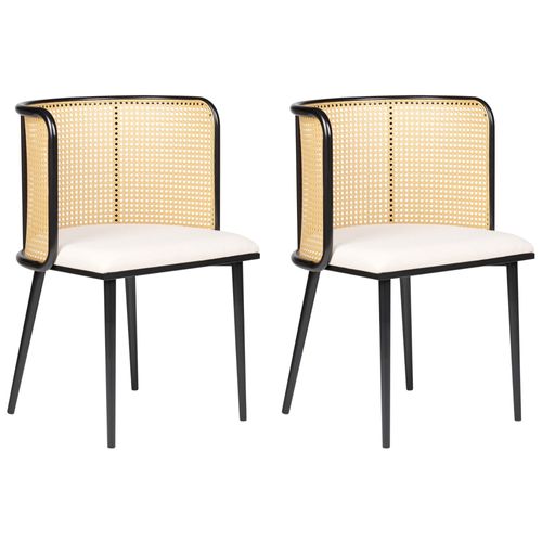 Chaise De Salle À Manger Set De 2 Métal Noir Kobuk