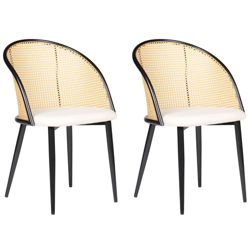 Lot De 2 Chaises En Métal Noir Et Bois Clair Cornell