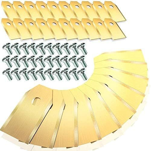30 x Lames de Rechange en Titane pour tous les Tondeuses de Jardin Automower Husqvarna/Gardena/Yard Force/Automower, Robuste (3.1 g / 0.75 mm) avec Vis