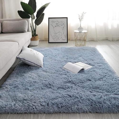 Tapis Salon Shaggy Descente De Lit Chambre Grande Taille Tapis Avec Le Fond Antid¿¿Rapant, Tapis D¿¿Coratif De Style Moderne Pour Salon Chambre Canap¿¿ Natte(120 X 160 Cm,Gris Argent¿¿)