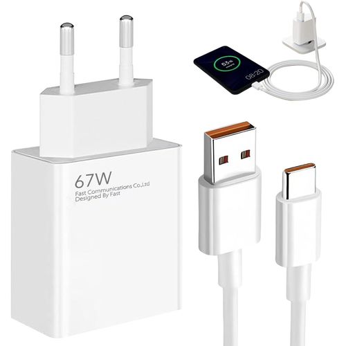 67W Ultra Fast Xiaomi Charger with 2m USB-C Cable-Compatible with Xiaomi 13T,13,12S Ultra,12 Lite,12X,11T & Redmi Note 13/12/11 Pro/11S/10,Mi 11 Ultra,11i,10T and More