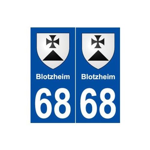 68 Blotzheim Blason Autocollant Plaque Stickers Ville - Couleur : Droits - Angles : Droits