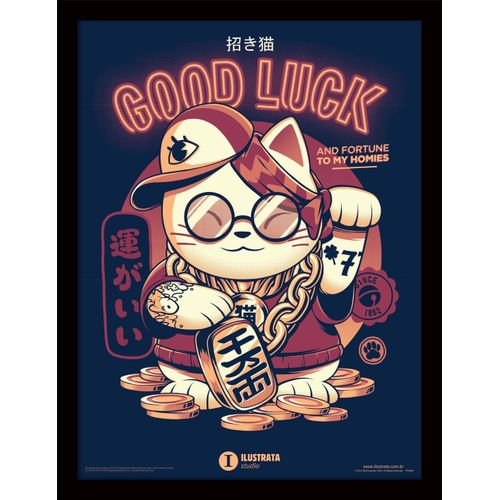 Ilustrata Lucky Cat Framed 30x40