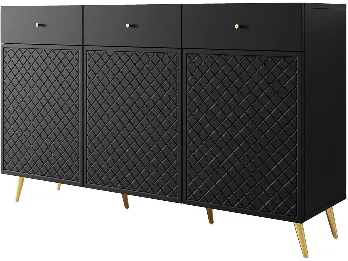 Buffet "Temerra " 150 X 42 X 92 Cm - Noir