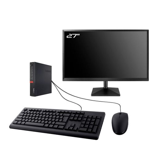 PC Lenovo M910q Tiny Ecran 27" Intel I7-6700T RAM 16Go SDD 240Go W11 Wifi