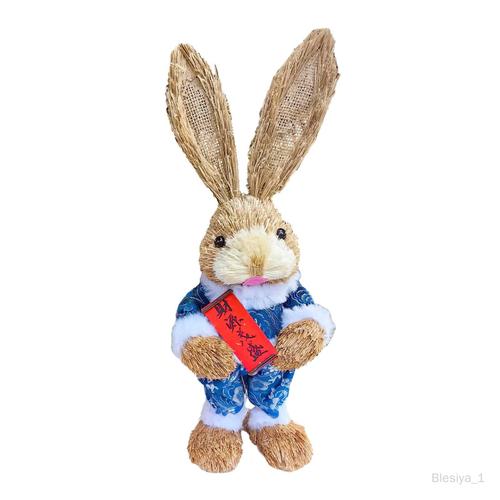 Statue de lapin en paille, Figurine de lapin de pâques de 35cm, pour StyleB