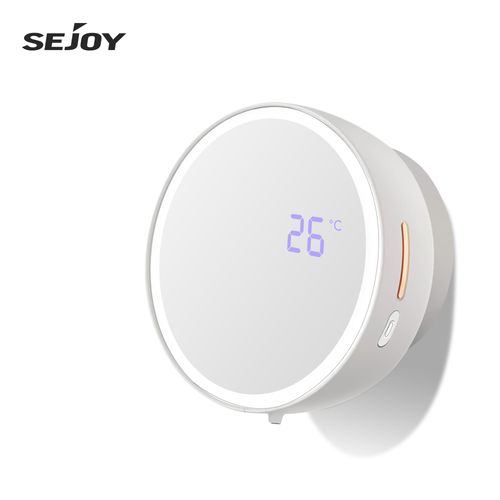 SEJOY Distributeur de Savon avec Capteur Automatique à 3 Vitesses de Réglage avec Affichage pour Salle de Bain et Cuisine 285ml - Blanc