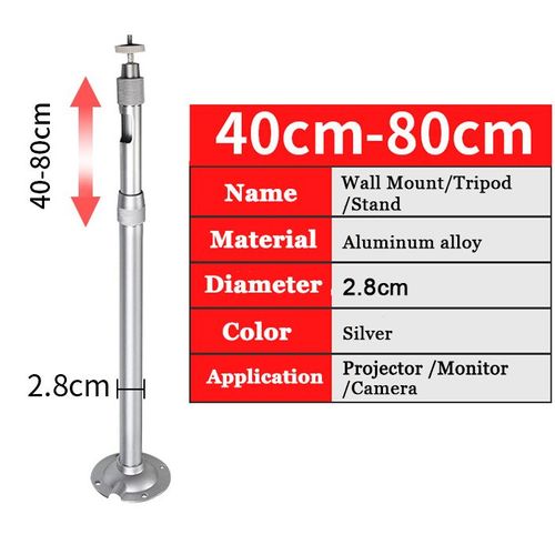 40-80 cm - Adjustable 360 Degree projector bracket for ceiling Loading 10KG for UNIC Excelvan JmGo Projector
