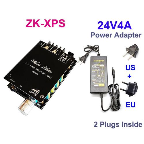 XPS 24V4A - Amplificateur de Puissance Audio TDA7498E, Composant Bluetooth 5.0, 2x100 W, Stéréo, Hifi Classe D, Home Cinéma Numérique, Aux, Musique, AMP