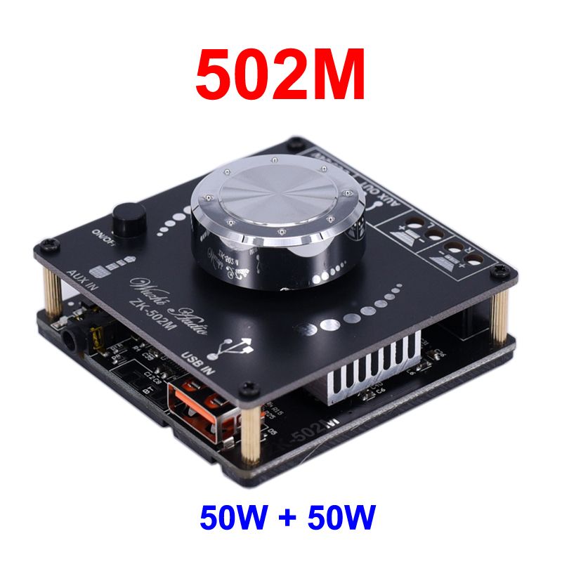 502m - Amplificateur de puissance numérique Bluetooth 100, 2x5.0 W, stéréo, Audio de classe D, Home cinéma, carte son USB, ampli de musique