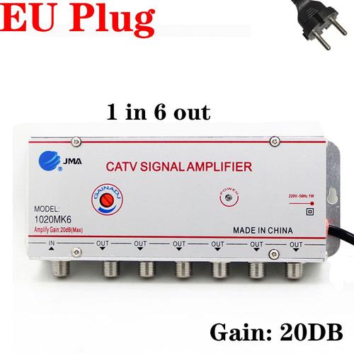 1 Plug sur 6 sur 6 - Amplificateur de signal TV numérique par câble, équipement TV applicable à la télévision par câble analogique/numérique/onde de sol/antenne extérieure
