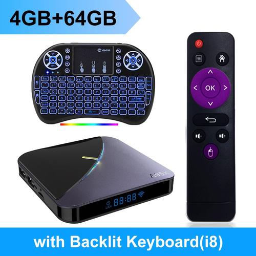 4GB64GB Backlit i8 - Boîtier Smart TV A95X F3 Air II, Android 11, Amlogic S905Y4,Pk H96 Max V11