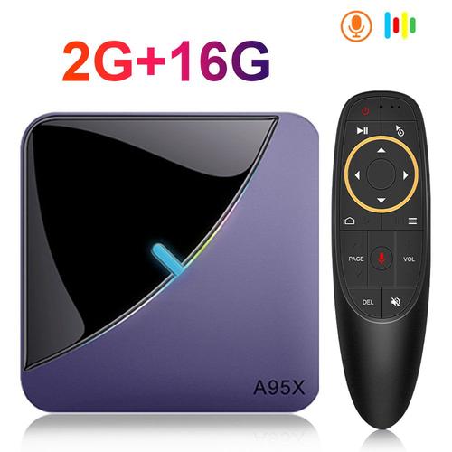 2G16G G10S - Boîtier Smart TV Android 11, A95X F3 Air II,WiFi 2.4/5GHz, BT, 4K/HDR, décodeur, lecteur multimédia avec lumière RGB