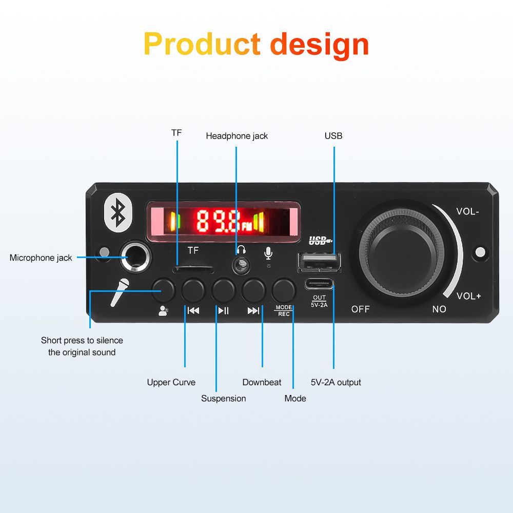 Petite tlcommande - Carte dcodeur MP3 Bluetooth 5.0 pour ... - 7