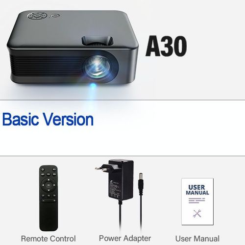 A30 - Mini Projecteur Portable A30 Mise à Niveau 3D LED Home Cinéma Gamer Beamer 1080P Vidéo 4K Via Port HD Laser Smart TV