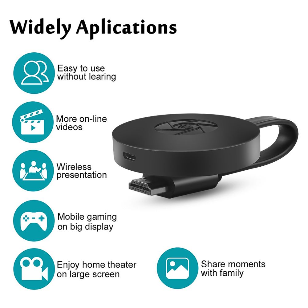 noir - NipTV Stick pour MiraScreen, Anycast 1080P, Dongle TV... - 5