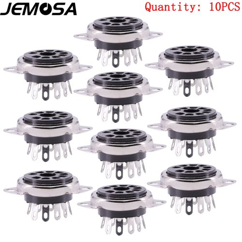 10pcs plaqués en boîte - Prise de assujetde tube en bakélite, amplificateur de tube à vide, audio HIFI bricolage, 9 broches, 12AX7, 12AU7, 6199, 6922, EL84, ECC81, ECC82, ECC83