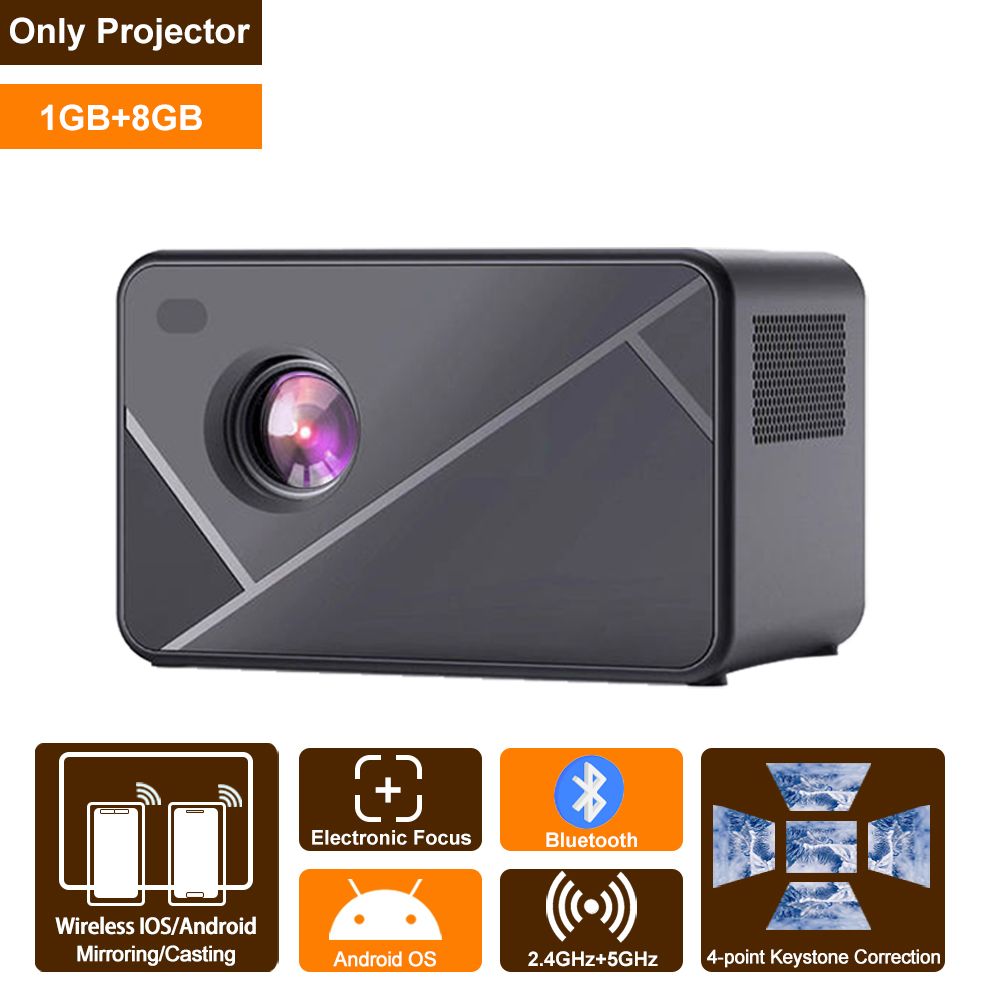 1 Go-8 Go - Projecteur Android 1080P, Bluetooth, WIFI, pour ...