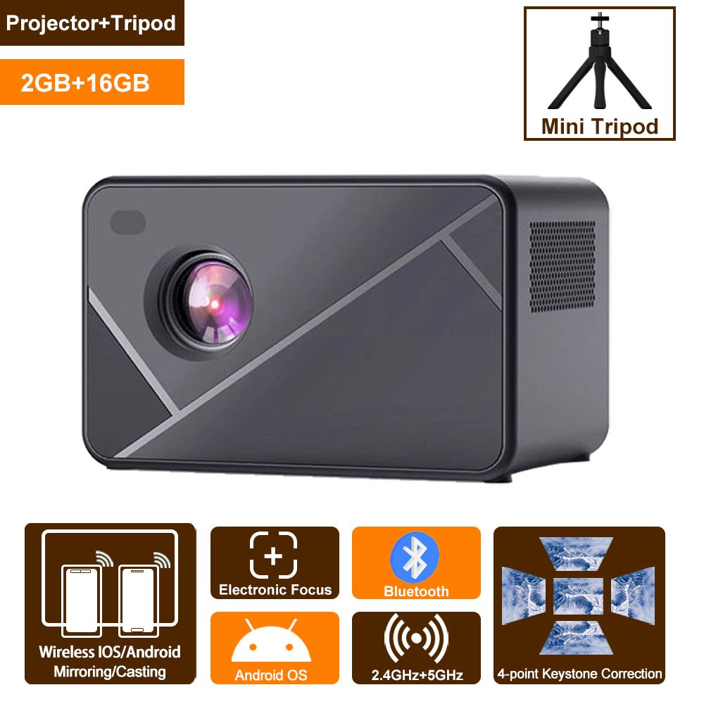 Stand de 2 Go-16 Go - Projecteur Android 1080P, Bluetooth, W...