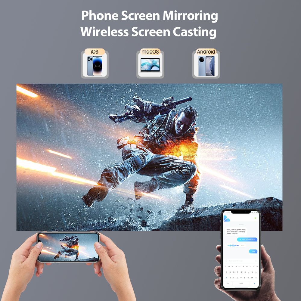 1 Go-8 Go - Projecteur Android 1080P, Bluetooth, WIFI, pour ... - 6
