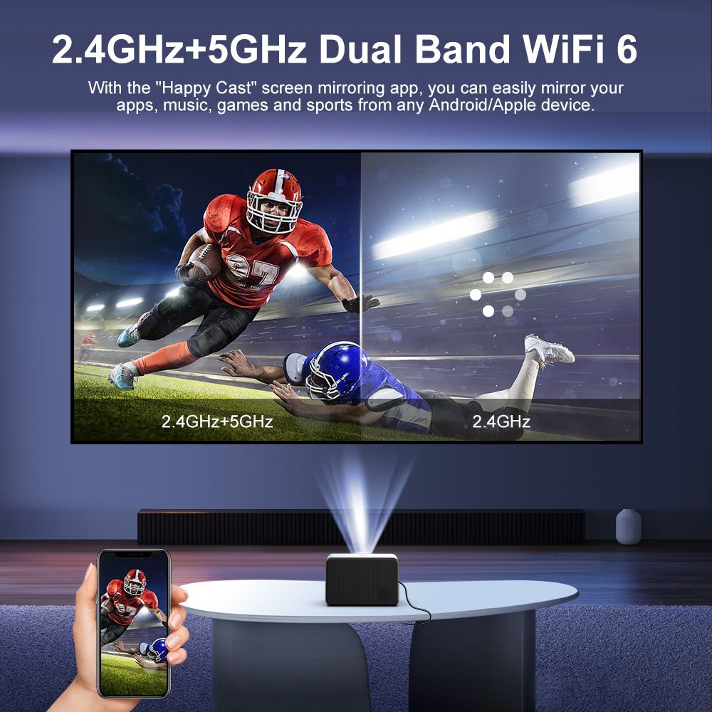 1 Go-8 Go - Projecteur Android 1080P, Bluetooth, WIFI, pour ... - 7