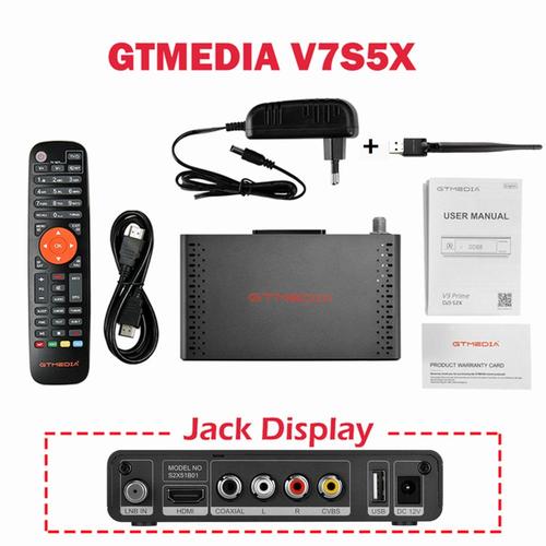 V7 s5x avec wifi - Récepteur satellite HD V7, prise en charge DVB-S/lt/ S2X AVS + BISS, rouleau automatique, Full PowerVu, VCM/ACM, USB, Wifi, décodeur officiel authentique