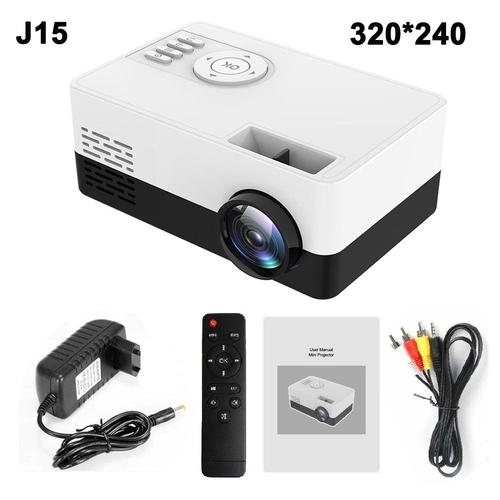 J15 blanc - Salange Projecteur J15 Pro videoprojecteur, 480*360 Pixels prend en charge 1080P HDMI USB Mini projecteur lecteur multimédia maison enfants cadeau home cinema PK YG300