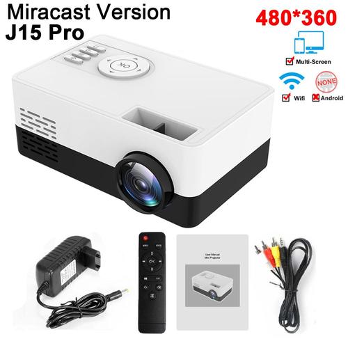 Miracast blanc - Salange Projecteur J15 Pro videoprojecteur, 480*360 Pixels prend en charge 1080P HDMI USB Mini projecteur lecteur multimédia maison enfants cadeau home cinema PK YG300