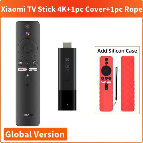 Ajouter une couverture rouge - Xiaomi-Mi TV Stick, Android TV, 11 façades, Core, 2 Go de RAM, 8 Go, Doyen, Bluetooth 5.0, Netflix, WiFi, Google Assistant, 4K, Version globale, Nouveau