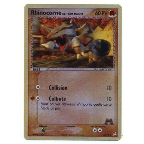 Pokemon Francaise Magma & Aqua Holo Inv N° 68/95 Rhinocorne