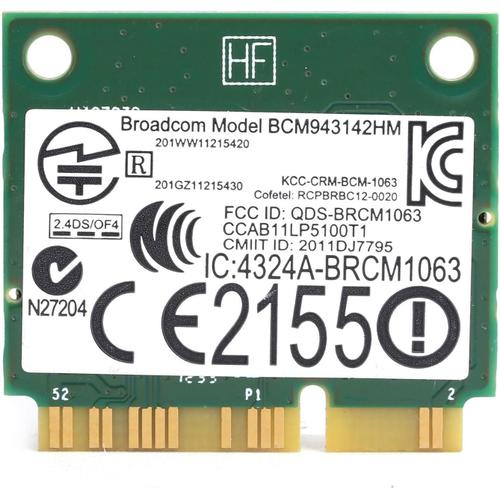 Carte Réseau sans Fil, Bcm943142hm 802.11 B/G/N Half Mini Pci-e WiFi Carte Bluetooth 4.0, pour Windows 7/8/10, pour Dell Xps 2710 17 TR