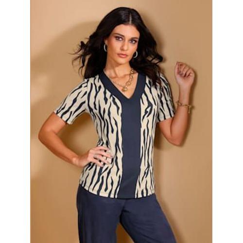 T-Shirt Viscose - - Marine-Sable