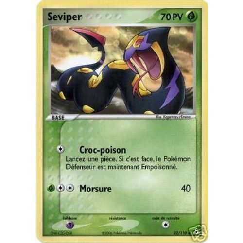 Pokemon, Seviper 70 Pv - Rare - 32/110 - Fantomes Holon