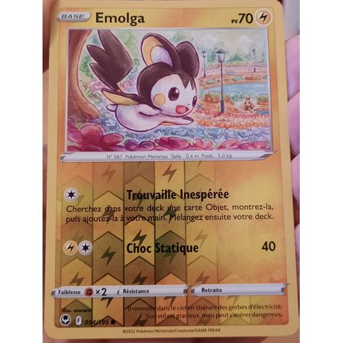 Emolga Reverse - Pokémon - Set Tempête Argentée - 054/195 - Eb12 - Française