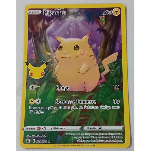 Pokemon - Pikachu - Full Art - 25 Ans
