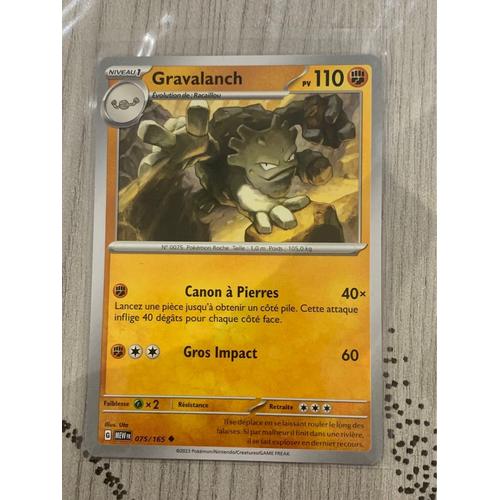 Carte Pokémon Gravalanch-075/165-Ev 3,5 New 151