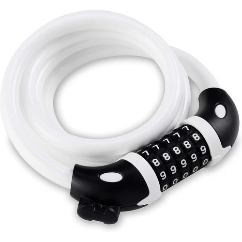 Antivol de v¿¿lo avec code ¿¿ 5 chiffres, 1,2 m de long, roue antivol ¿¿ combinaison avec cable C