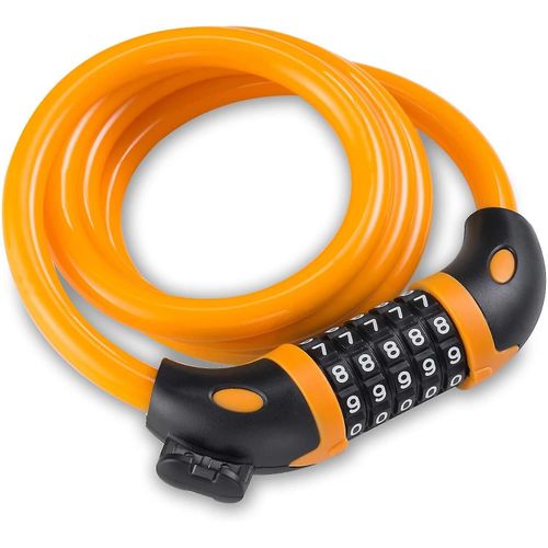 Antivol de v¿¿lo avec code ¿¿ 5 chiffres, 1,2 m de long, roue antivol ¿¿ combinaison avec cable E