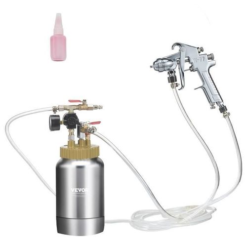 VEVOR Pistolet à Peinture avec Réservoir 2 L Pot de Pression de Peinture 45 PSI