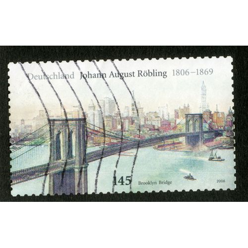 Timbre Oblitéré Deutschland, Johann August Röbling 1806-1869, Brooklin Bridge, 2006, 145