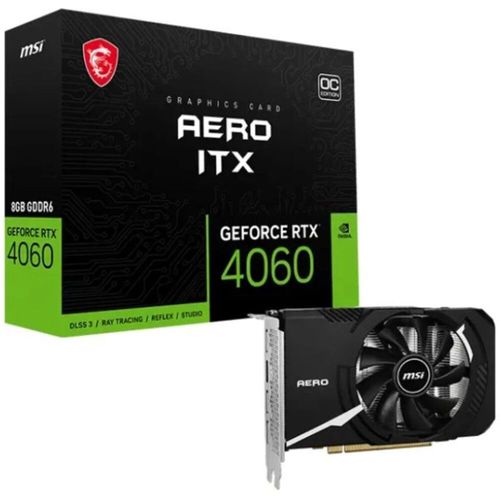 MSI RTX 4060 AERO ITX 8G OC, GeForce RTX 4060, 8.0GB GDDR6, PCI-Express