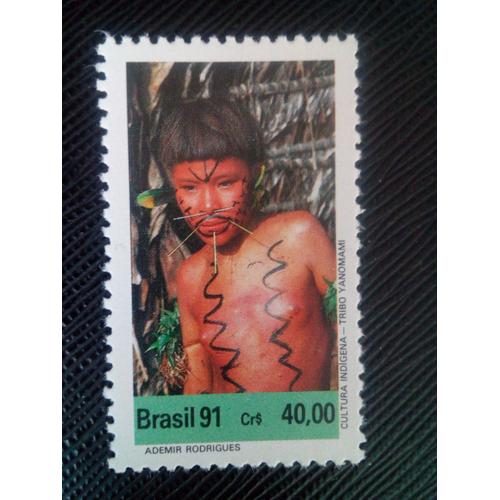 Timbre Bresil Y T 2016 Culture Indienne Yanomami 1991 ( 060108 )