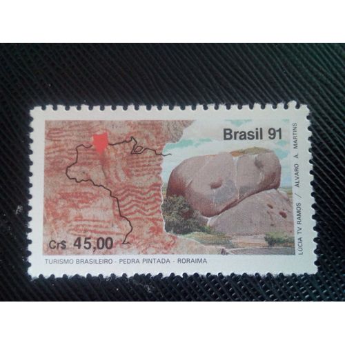 Timbre Bresil Y T 2027 Peinture Rupestre - Pedra Pintada À Boa Vista/Rr 1991 ( 060108 )