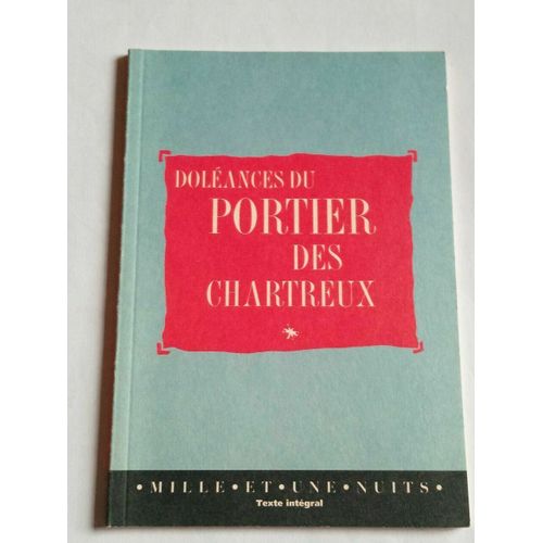 Doléances Du Portier Des Chartreux Mille Et Une Nuits