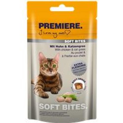 Premiere Soft Bites Poulet Et Herbe Aux Chats 3x40 G
