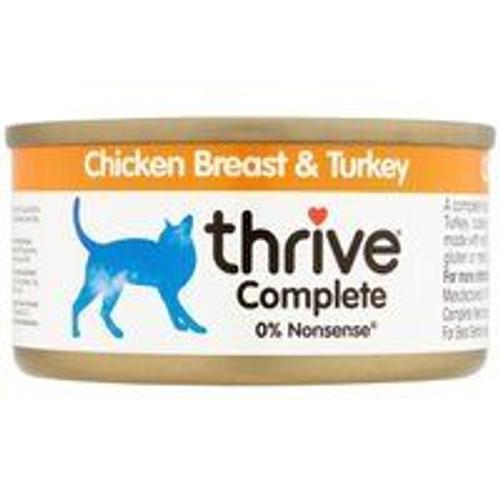 Thrive Complete Pour Chat 12 X 75 G Poitrine De Poulet Et De Dinde