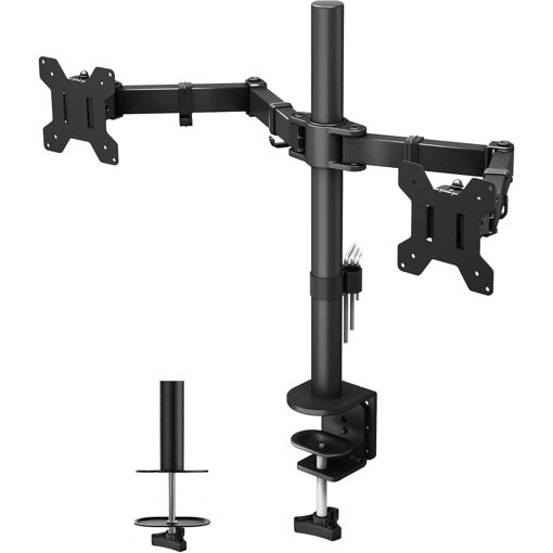 Support Ecran PC 2 Ecran pour Moniteurs de 13-27 Pouces, Bras Ecran...