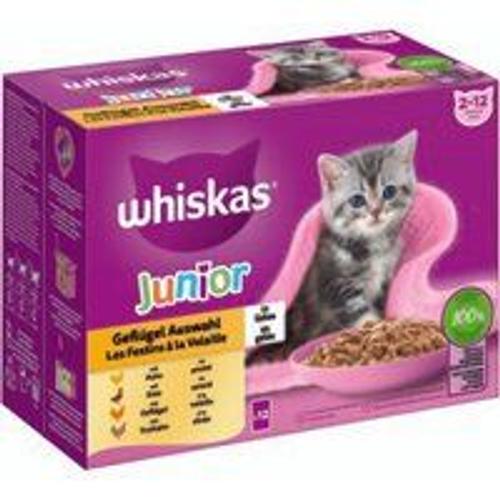 Whiskas Multipack Junior Sélection De Volailles En Gelée 12 X 85 G